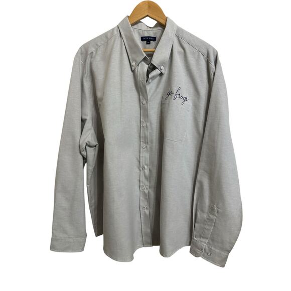 Katie Kimi The Classic Charlotte Go frogs grey button down size XXL - Picture 1 of 5